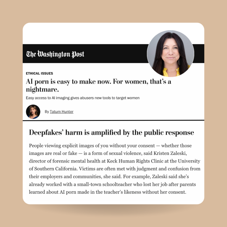 Dr. Kristen Zaleski + Washington Post